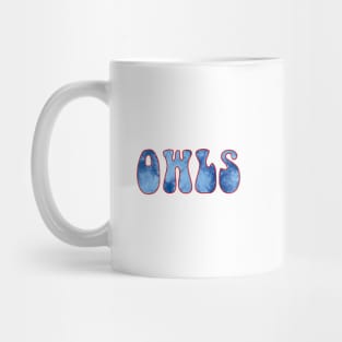 fau tie dye owls Mug